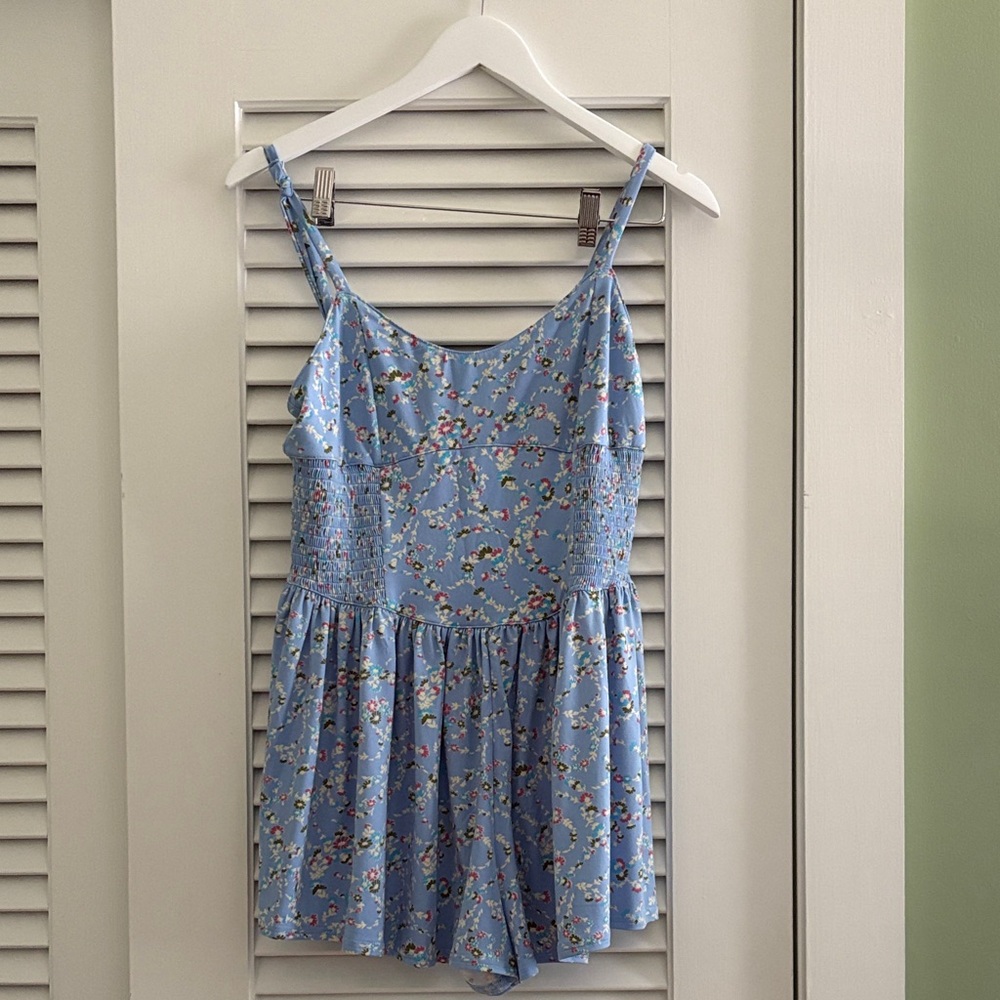 Urban Outfitters Floral Blue Romper